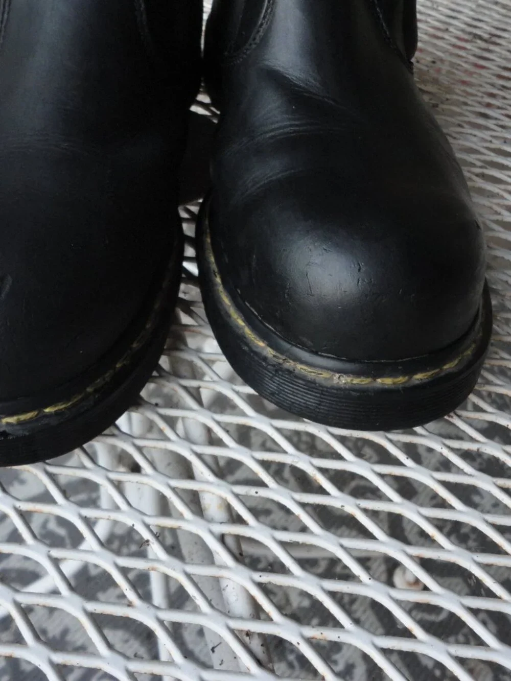 DR MARTENS Black Leather Steel Toe Men's Industrial Work Boots Size 12